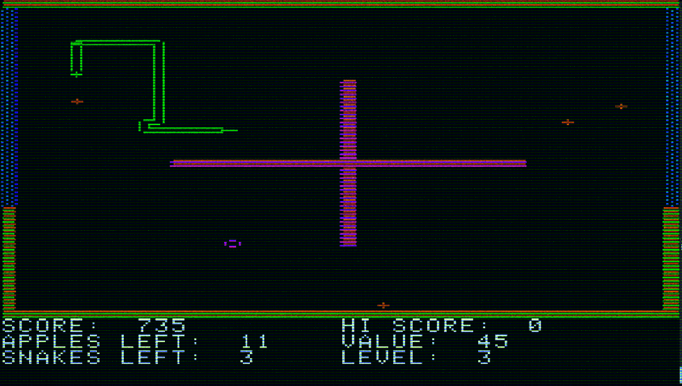 The Snake Byte game developed in 1982 by Sirius Software